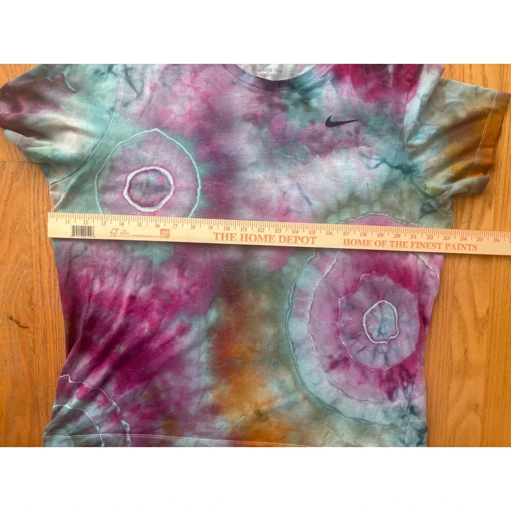 Nike Dri-FIT Ice Dye Geode T-Shirt Mens XL Upcycled Custom Purple Teal XL